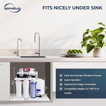 iSpring RCC7P-AK, 6-Stage Reverse Osmosis System Under Sink Alkaline Water - Image 5