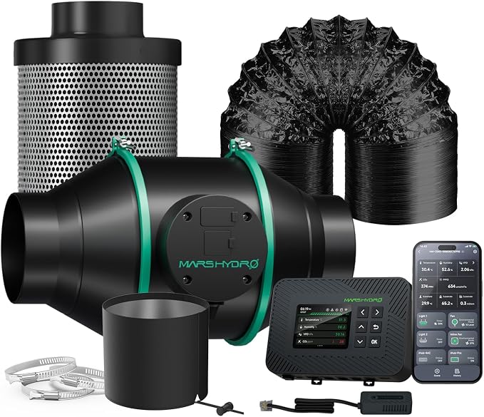 MARS Hydro 4" Smart Air Filtration Kit, Inline Duct Fan by MARSHYDRO