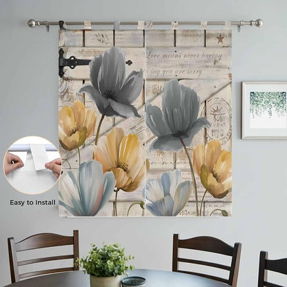 Spring Tulips Flower Bedroom Curtains 72 Inch Length, Window Curtains Tab Top - Image 4