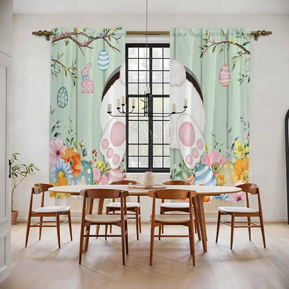 Easter Window Curtains 72 Inch Long 2 Panel Set, Rod Pocket Long Curtains & by Unknown