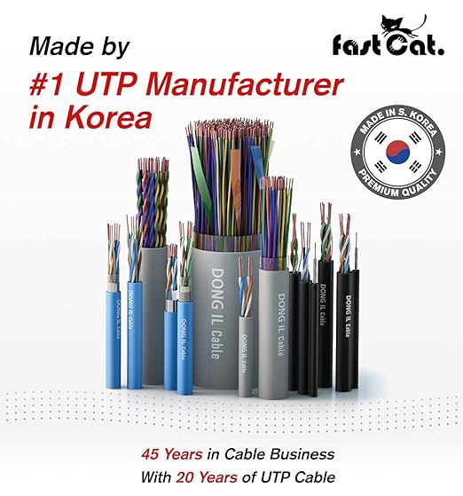 fast Cat. Speaker Wire 14 Guage 4C, UL Listed & CMR/CL3R-FT4 Rated - Speaker Cable w/PVC Jacket, 100% Oxygen-Free Pure Bare Copper - (105) HighFlex 14 Guage Wire - in-Wall Use-500ft Bulk Cable, Blue