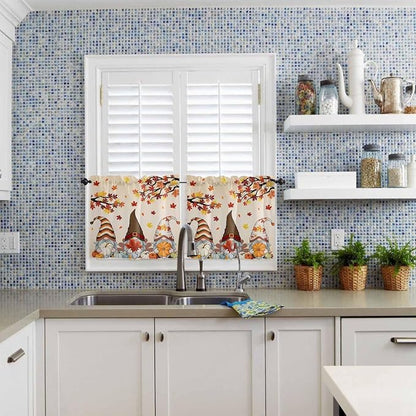 Fall Kitchen Curtain Set, Light Filtering Short Curtains Valance - Image 6