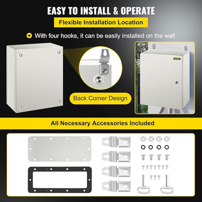 VEVOR NEMA Steel Enclosure, IP66 Waterproof & Dustproof, Outdoor/Indoor - Image 6