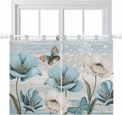 Spring Floral Bedroom Curtains 63 Inch Length, Window Curtains Tab Top by Unknown