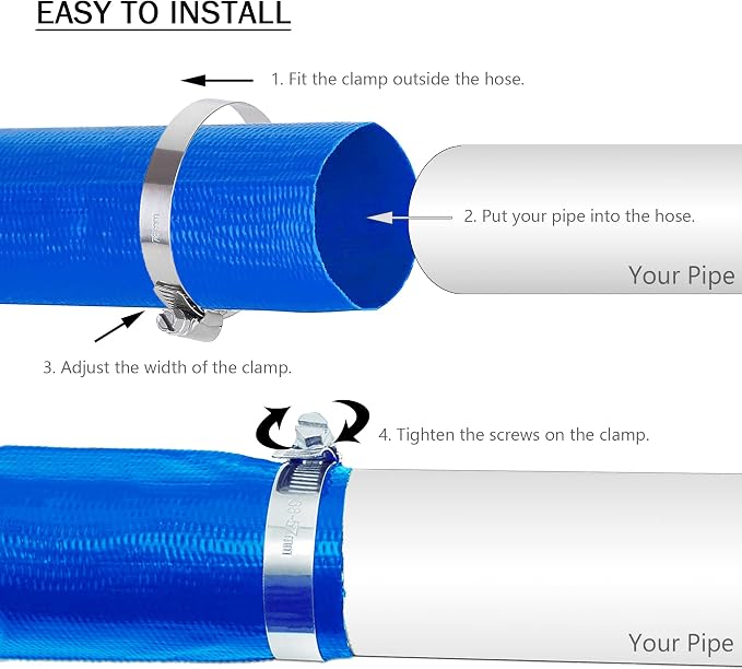 DAVCO 2" x 25 ft Pool Backwash Hose, Heavy Duty Reinforced Blue PVC Lay Flat - Image 5
