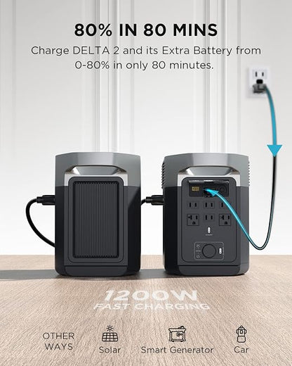 EF ECOFLOW Delta 2 Smart Extra Battery, 1024Wh LiFePO4 Expansion Battery - Image 4