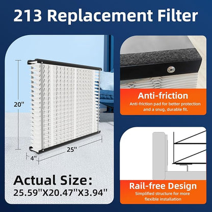 3 Pack 213 Replacement Air Filter, MERV 13, Actual Size: 20.47"x25.6"x3.94" - Image 4