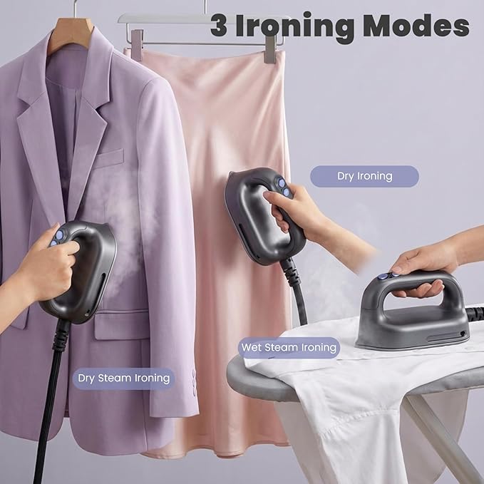 Cobuy Professional Steam Station, 2200W Dual Heating Steam Iron for Clothes with Ceramic Soleplate, 5 Steam Levels, Dry& Steam Modes, Auto Shut-Off, Self-Cleaning, 1.2L Tank for 65min Continuous Steam