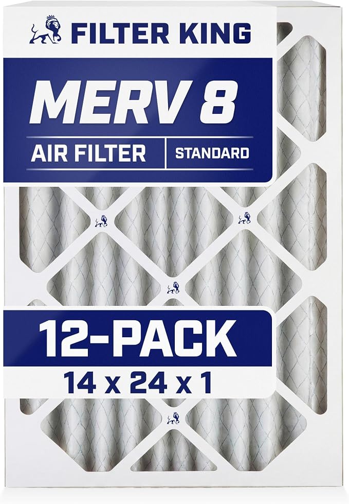 Filter King 14x24x1 Air Filter | 12-PACK | MERV 8 HVAC Pleated A/C Furnace by FilterKing