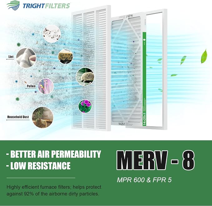 14x25x1 Air Filter 4 Pack, MERV 8 Pleated Dust Defense Air Filters Replacement - Image 5