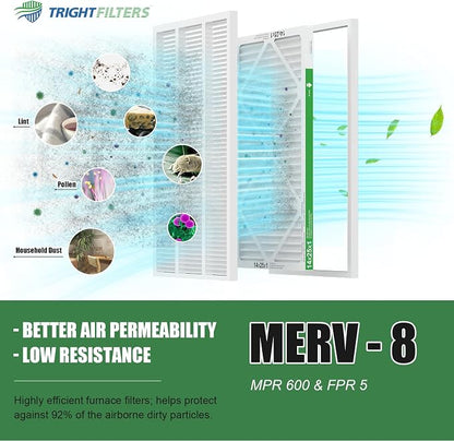 14x25x1 Air Filter 4 Pack, MERV 8 Pleated Dust Defense Air Filters Replacement - Image 5