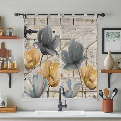 Spring Tulips Flower Living Room Curtains 84 Inch Length, Window Curtains Tab - Image 3