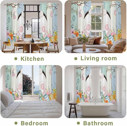 Easter Window Curtains 72 Inch Long 2 Panel Set, Rod Pocket Long Curtains & - Image 8