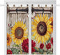 Sunflowers Bathroom Curtains 63 Inch Length, Window Curtains Tab Top, Retro by Unknown