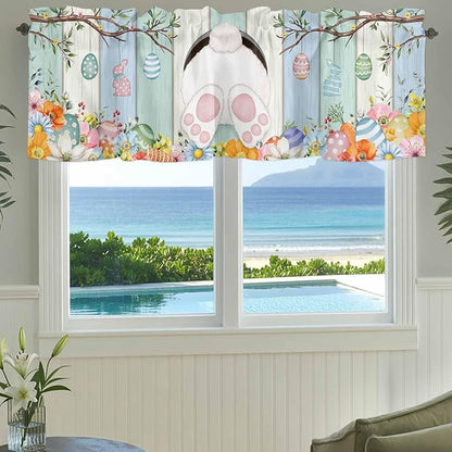 Easter Curtain Valances for Windows, Kitchen Valance Window Treatment, Spring - Image 3