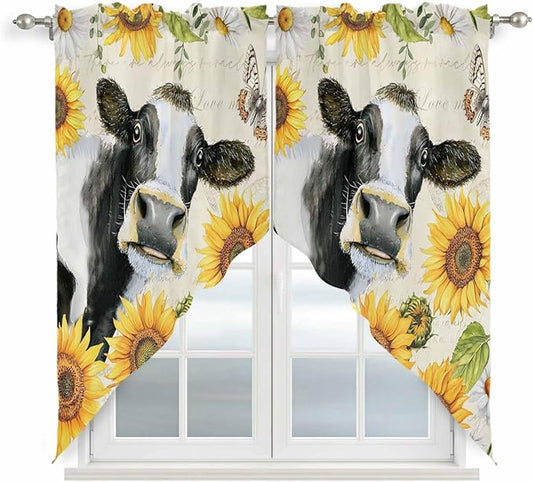 Yellow Sunflowers Swag Valances by Unknown