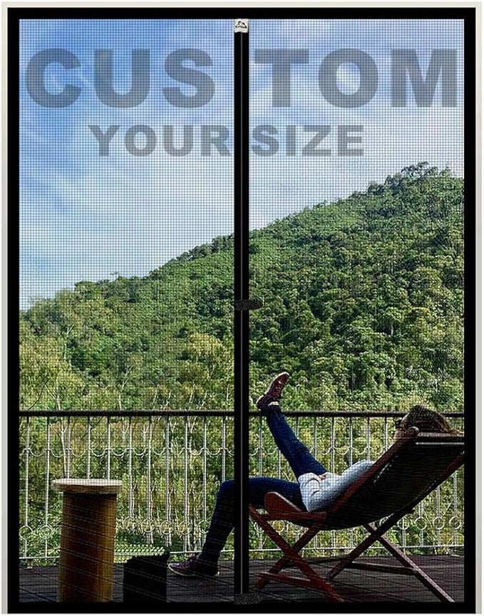 Yotache Custom Magnetic Screen Door, Anti-Tearing Reinforced Screens for Patio, Balcony, Front, Sliding Door
