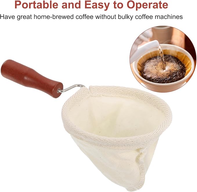 uxcell 2 Pcs Cloth Coffee Filter Bags, Coffee Sock Filter, Reusable Coffee - Image 5