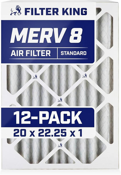 Filter King 20x22.25x1 Air Filter | 12-PACK | MERV 8 HVAC Pleated A/C Furnace by FilterKing