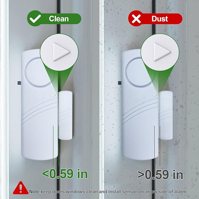 Door Window Alarm, 90dB Door Alarms Sensor for Kids Safety, Home Security, Door Window Burglar Alarm, Window Pool Alarms for Home, Apartments, Offices, Hotel Rooms (3pack)