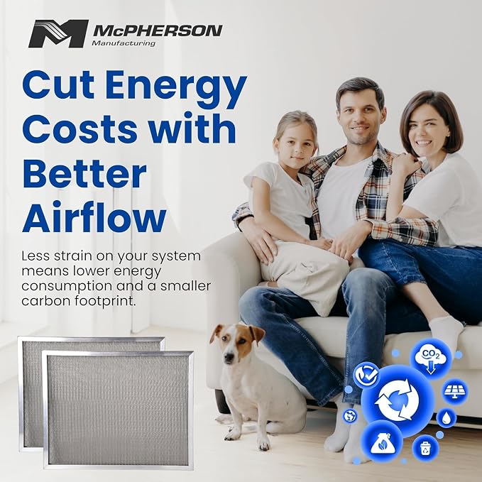 McPherson Reusable Air Filter 25x20x1 | Washable MERV 8 | Made in USA Metal - Image 6
