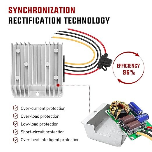 Nilight 48V to 12V Voltage Converter 240W 20A Regulator Step Down to 12VDC Waterproof DC Convert Reducer Power Supply Transformer Module for Golf Cart Scooters Trucks