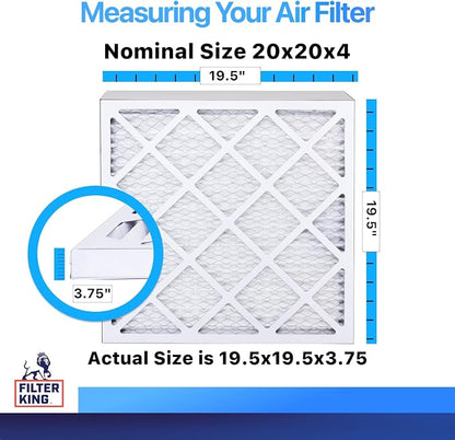Filter King 20x20x4 Air Filter | 5-PACK | MERV 8 HVAC Pleated A/C Furnace - Image 2