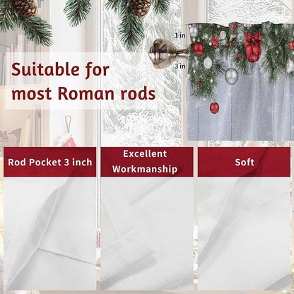 Christmas Curtain Valances for Windows, Kitchen Valance Window Treatment - Image 7