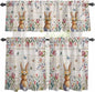 Kitchen Curtains Tiers and Valance Set of 3, Easter Light Filtering Window by Anzona