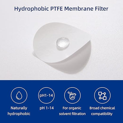 100 Pieces/Pack PTFE Membrane Filters Lab Disc Hydrophobic Filter 47mm Diameter - Image 3