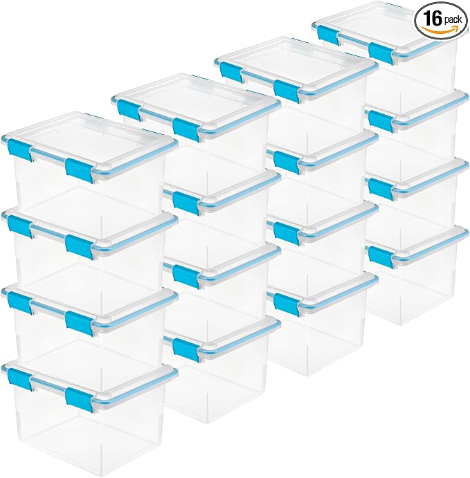 Sterilite 16-Pack Gasket Box, Weather-Resistant Storage Bins by Sterilite