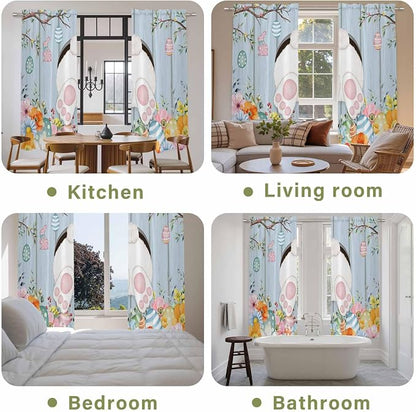 Easter Window Curtains 72 Inch Long 2 Panel Set, Rod Pocket Long Curtains & - Image 8