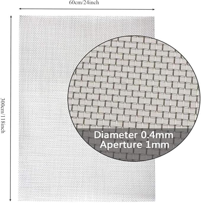 KISKIS 304 Stainless Steel Woven Wire Mesh, Wire Mesh Window Screen Mesh - Image 9