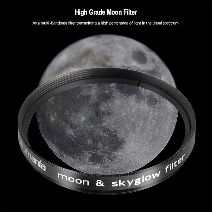 Astromania Telescope Moon Filter 2 Inch, Moon Skyglow Filter Reduces Moon Glare - Image 2
