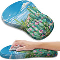 YIWEI Ergonomic Mouse Pad with Wrist Rest - Comfortable Office Mousepad with Memory Foam Wrist Support for Carpal Tunnel Relief, Mouse Pads with Non-Slip Base for Gaming and Home (Cactus)