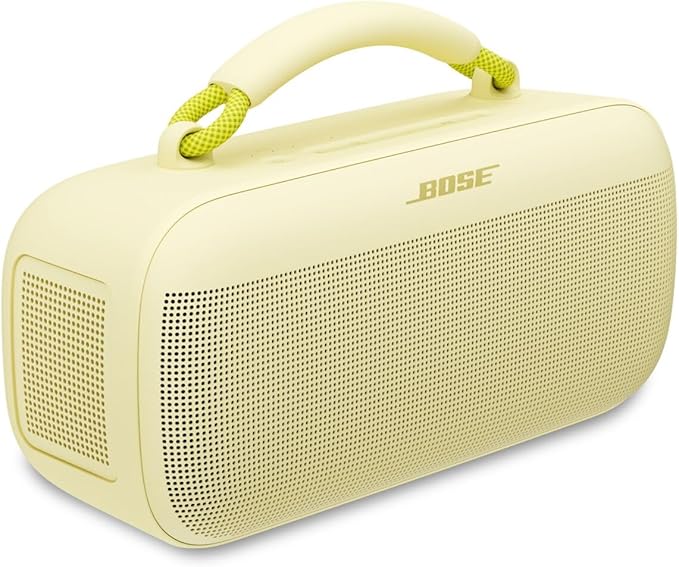Bose SoundLink Max Bluetooth Speaker - Portable Wireless Party Speaker, IP67 Waterproof, Rope Handle, Up to 20 Hours of Playtime, USB-C, Built-in 3.5mm AUX Input, Citrus Yellow - Limited Edition Color