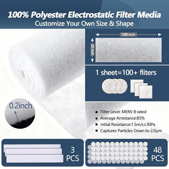 MERV 8 Air Vent Filters, Electrostatic Filter Media - Image 3