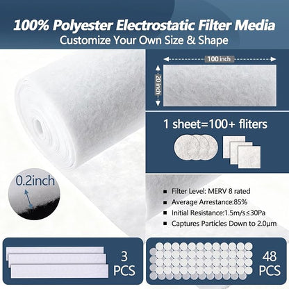 MERV 8 Air Vent Filters, Electrostatic Filter Media - Image 3