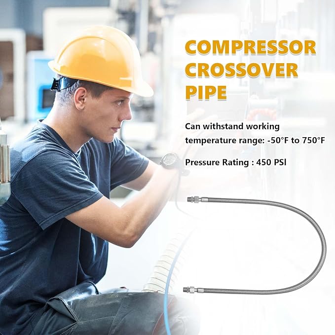 20 Inch 1/2 Inch Industrial Grade Compressor Jumper hose Kit, Air Hose - Image 5