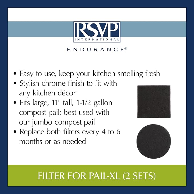 RSVP International Charcoal Compost Bin Filter 2-Piece Set Helps Keep Kitchen - Image 6