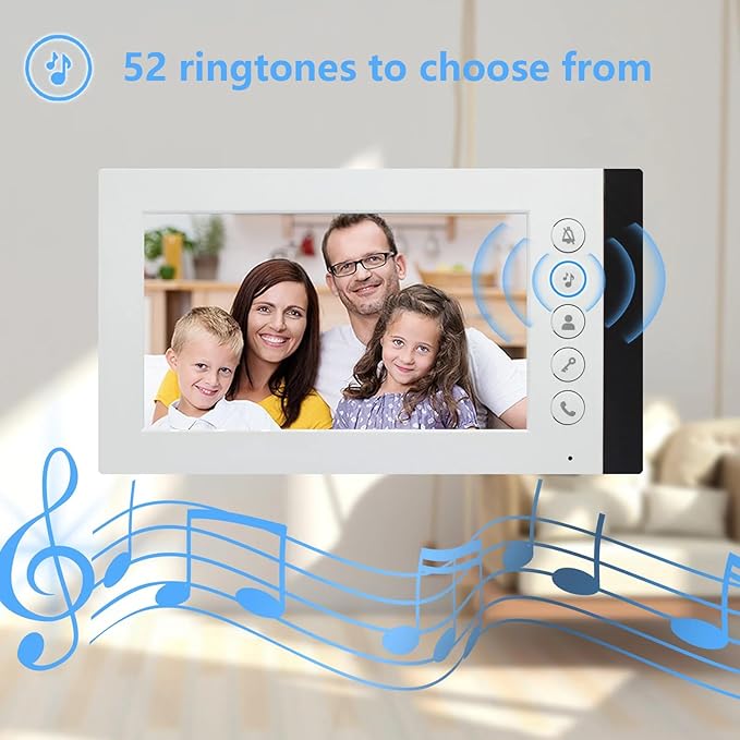 Wired Video Multifamily Apartment Intercom System,2/3/4/6/8/10/12 Units 7 inch Monitor Video Door Phone Kit,Video Doorbell, ID Card Unlock, 2 Way Audio for Home (1 doorbell + 10 Monitor)