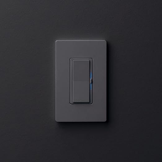 Lutron Diva Smart Dimmer Light Switch for Caseta Lighting (Lutron Smart Hub Required), for LED Lights, 150W, Single-Pole/3-Way, No Neutral, Ivory (DVRF-6L-IV)