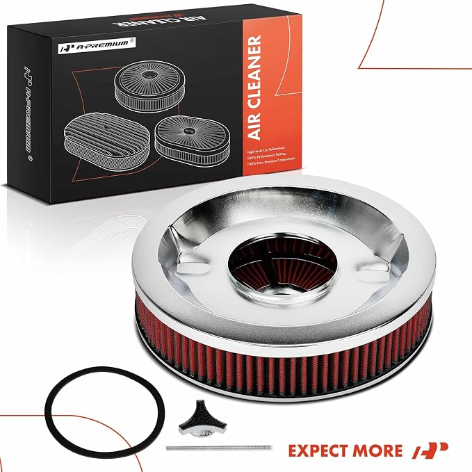 A-Premium 14"x3" Round Universal Air Cleaner Filter Assembly - Image 8