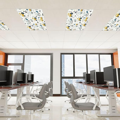 6 Pcs Fluorescent Light Covers for Ceiling Lights Colorful Construction Vehicle - Image 3