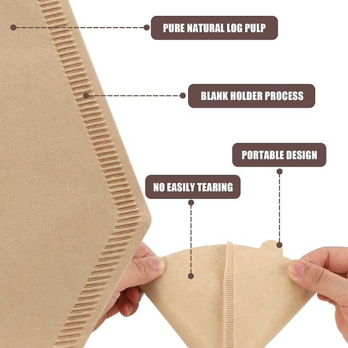 100 Count #4 Cone Coffee Filters 8-12 Cups, Disposable Natural Coffee Filters 4 - Image 3