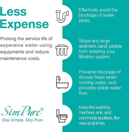 SimPure 5 Micron 10" x 2.5" Whole House Carbon Sediment Water Filter Cartridge - Image 7