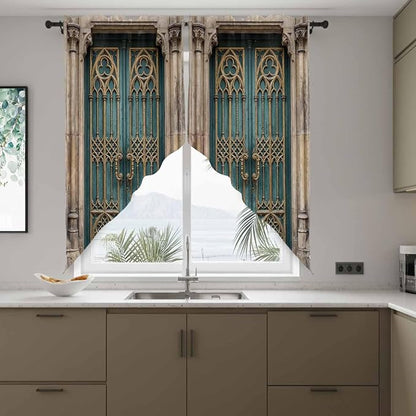 Turquoise Vintage Door Swag Valances - Image 8