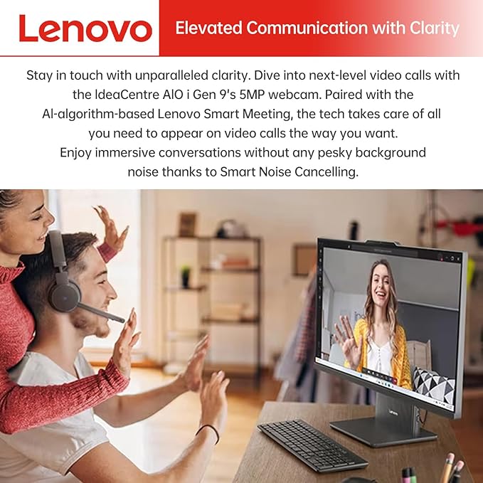 Lenovo IdeaCentre Business All-in-One, 27" FHD Touchscreen 100Hz, AMD Ryzen 5 7535HS, 16GB DDR5 RAM, 1TB SSD, Webcam, Wireless KB & Mouse, Windows 11 Home, Bundle with Adata 64GB USB Flash Drive