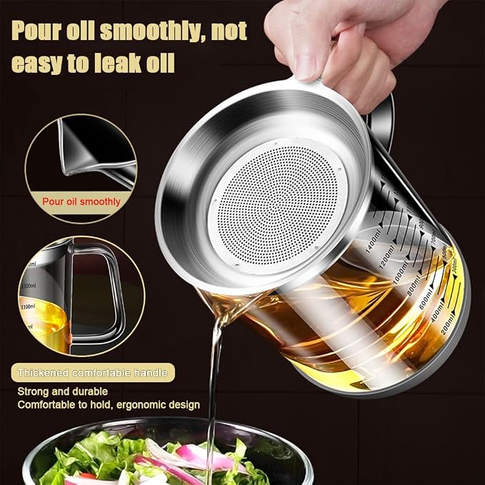 1L/35oz Glass Bacon Grease Container - Image 3
