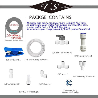 NSF 3/8" inch Water Line Tubing and Push to Connect Fittings - Image 2